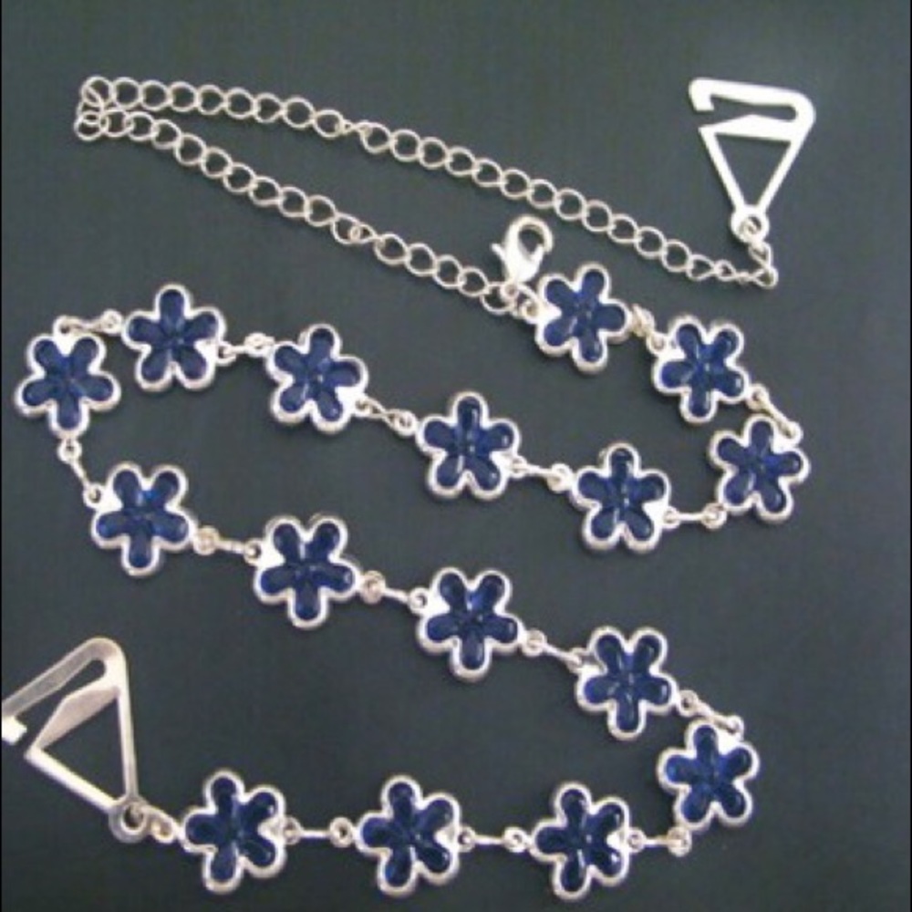 🎀 Blue Flowers Bra Straps